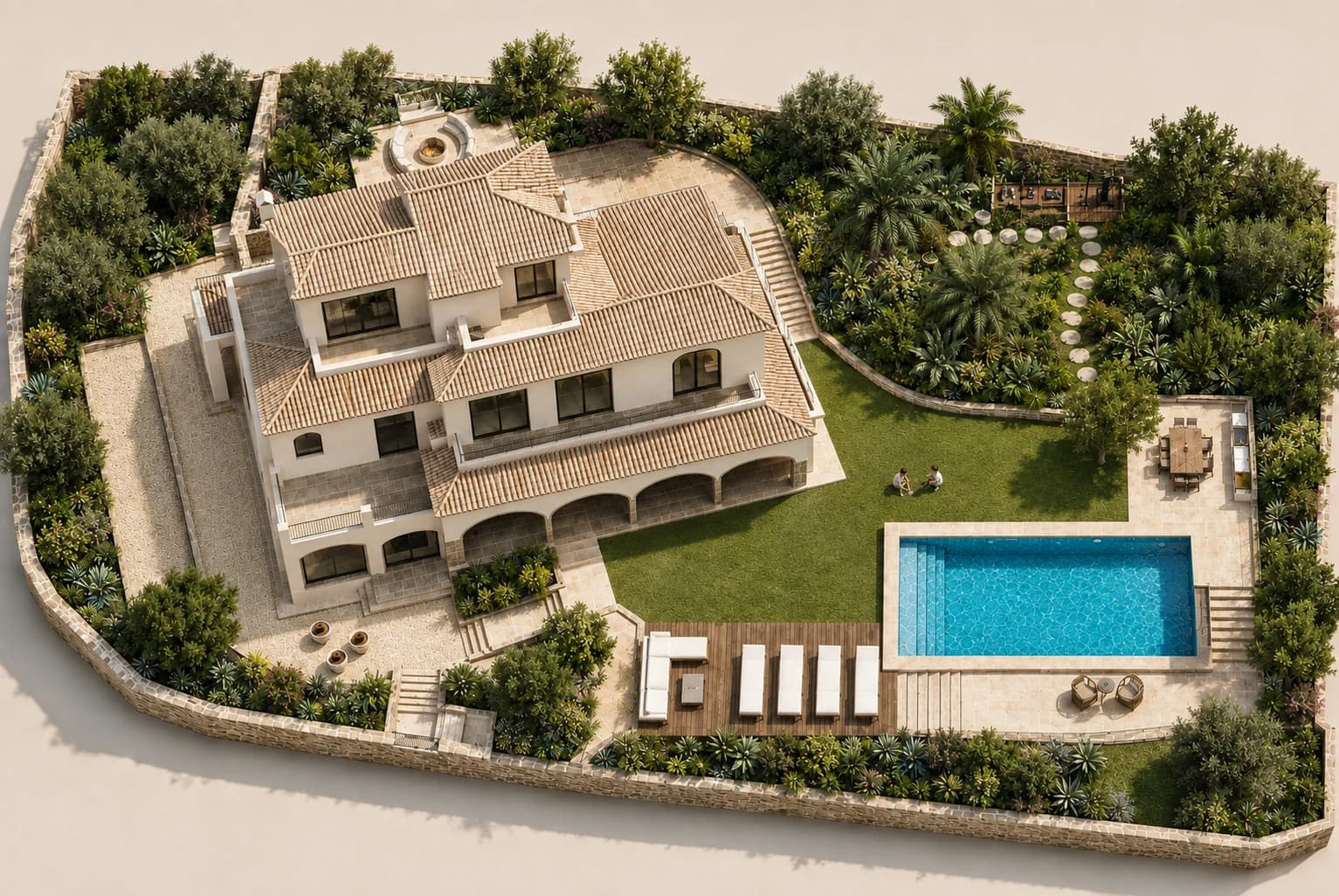 Overzicht van het mediterrane tuinontwerp in Spanje