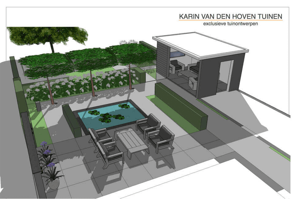 Online tuinontwerp met moderne tuinplanning